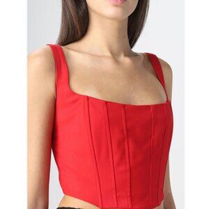 BRIGHT RED CORSET TOP SIZE MEDIUM